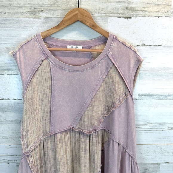 Oli & Hali Boho Oversized Patchwork Cotton Dress Raw Seam Lagenlook L - Picture 6 of 13